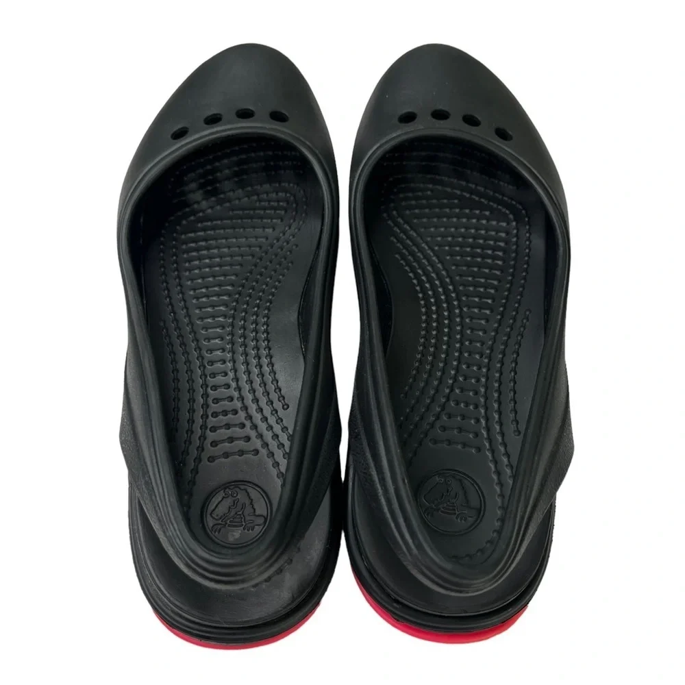 Crocs Tone Skylar Slingback Flats‎ Black Pink Womens Size 6